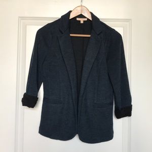 Blue knit blazer